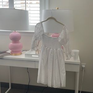 White mini babydoll dress!
